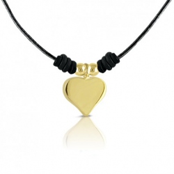 GARGANTILLA CORAZON PLATA CHAPADA ORO