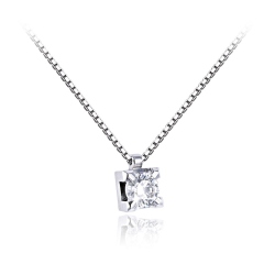 COLGANTE ORO BLANCO BRILLANTE 0.10 CT