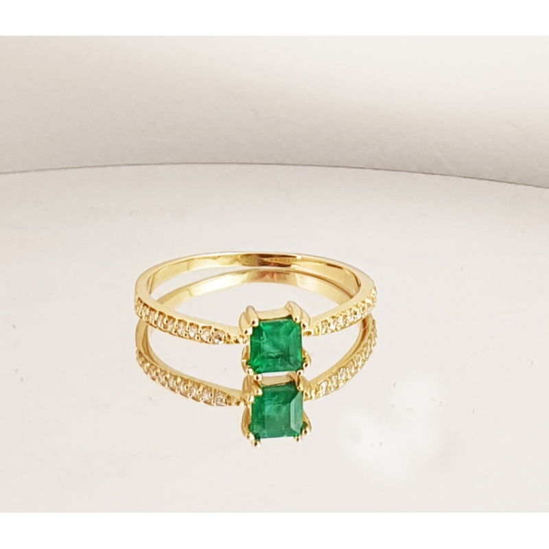 SORTIJA ORO ESMERALDA Joyerias Vergara