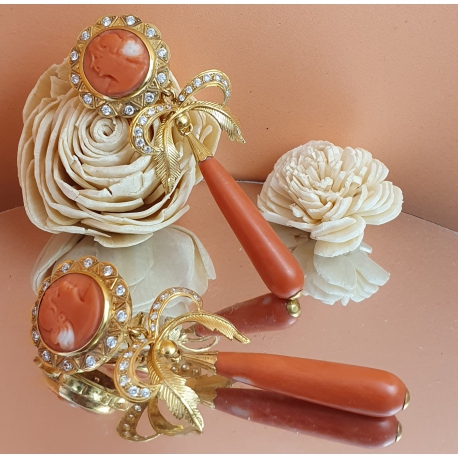 PENDIENTES ORO CORAL FINO