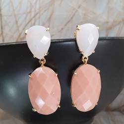 PENDIENTES PLATA CHAPADA AGATAS ROSA