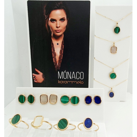 PENDIENTES ORO 18 KT. MALAQUITA