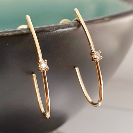 PENDIENTES ORO 18 KT. DIAMANTES