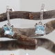 PENDIENTES ORO BLANCO TOPACIOS Y BRILLANTES