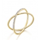 ANILLO CRUZADO DE ORO 18 KT. Y DIAMANTES