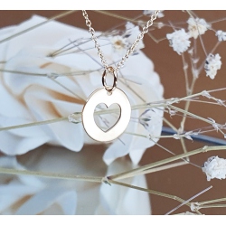 COLLAR CON CORAZÓN CALADO ORO 18 KT.