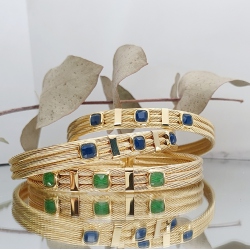 PULSERA ACERO Y PLATA BAÑO EN ORO