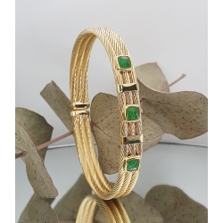 PULSERA ACERO Y PLATA BAÑO EN ORO