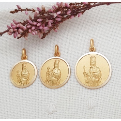 MEDALLA VIRGEN DE LA VICTORIA 18 K. BISEL 13 MM