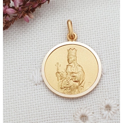 MEDALLA VIRGEN DE LA VICTORIA 18 K. BISEL 18 MM