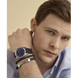 PULSERA VICEROY HOMBRE PIEL NEGRA ACERO IP NEGRO