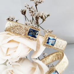 PULSERA ACEROY PLATA BAÑO ORO