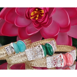 PULSERA ACERO Y PLATA BAÑO EN ORO