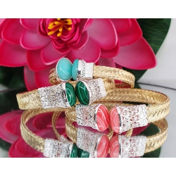 PULSERA ACERO Y PLATA BAÑO EN ORO