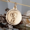MEDALLA ORO 18 KT VIRGEN NIÑA LISA 18 MM