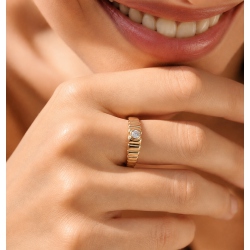 ANILLO LE CARRÉ GALLON 18 KT.