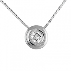 COLGANTE ORO BLANCO BRILLANTES 0.08CT.