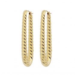 PENDIENTES ORO ELONGATED MINI ROPE HOOP WSRE00026