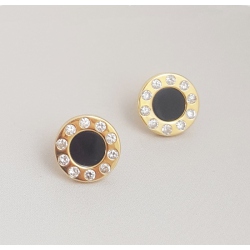 PENDIENTES ORO Y ONIX