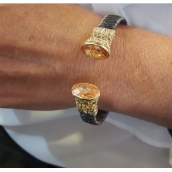 PULSERA ACERO Y PLATA CHAPADA