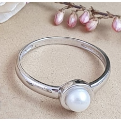 SORTIJA ORO BLANCO PERLA COMUNION
