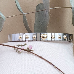 PULSERA ACERO Y ORO NOMINATION