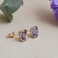 PENDIENTES ORO AMATISTAS