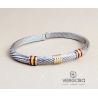 PULSERA BANDERA ESPAÑA ACERO Y ORO