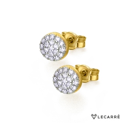 PENDIENTES ROSETAS ORO Y DIAMANTES