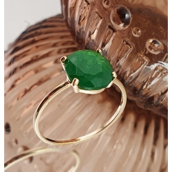 SORTIJA ORO 18 KT. AGATA VERDE ESMERALDA
