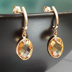 PENDIENTES ORO AMATISTAS