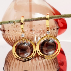 PENDIENTES ORO CUARZO Y BRILLATNES