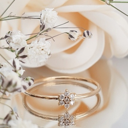 SORTIJA ORO 18 KT. MINI ROSETA DIAMANTES LE CARRÉ