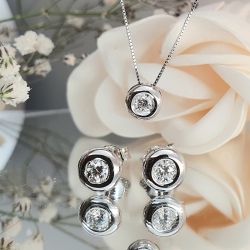 PENDIENTES ORO BLANCO CHATON BRILLANTES