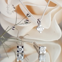 PENDIENTES ORO BLANCO BRILLANTES GARRAS