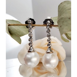 PENDIENTES ORO BLANCO BRILLANTES