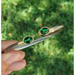 PULSERA ACERO Y PLATA BAÑO EN ORO