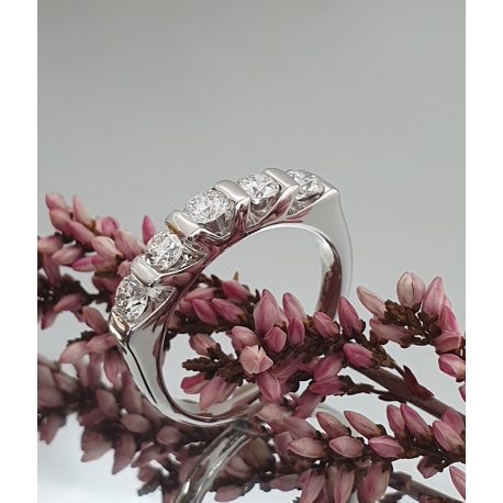 SORTIJA ORO BLANCO 18 KT. DIAMANTES