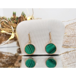 PENDIENTES ORO 18 KT. MALAQUITA