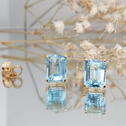 PENDIENTES ORO 18 KT. TOPACIOS