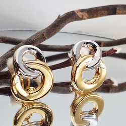 PENDIENTES ORO 18 KT. BICOLOR