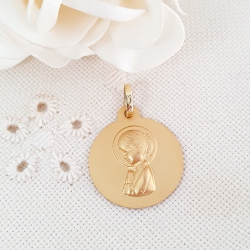 MEDALLA ORO 18 KT. VIRGEN NIÑA 18 MM.