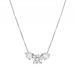 COLLAR COLOUR WAVE CON 3 PIEDRAS PLATA