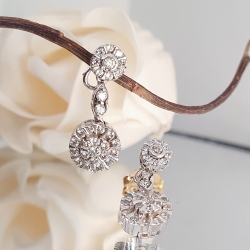 PENDIENTES ORO BLANCO 18 KT.