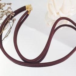 COLLAR CORDON ELASTICO MARRON ORO