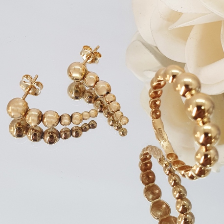 PENDIENTES ORO 18 KT. CASCADA BOLAS