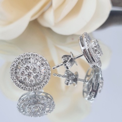 PENDIENTES ORO BLANCO BRILLANTES