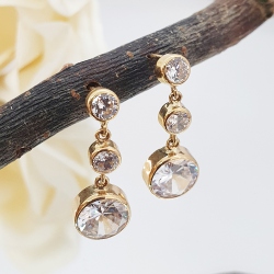 PENDIENTES ORO CHATONES