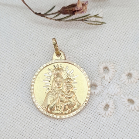 ESCAPULARIO ORO 18 KT. V. CARMEN Y CORAZON JESUS 20 MM