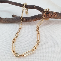 PULSERA ORO 18 KT. ESLABONES COMBINADOS